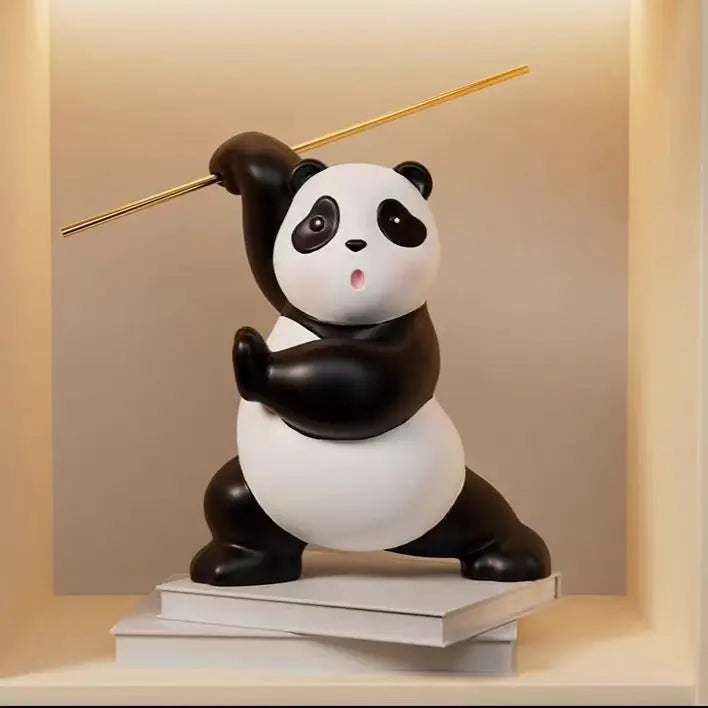 Panda in martial arts fighting stances
