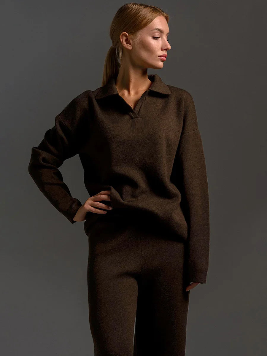 Thick Knit Winter Sweater and Pants Set