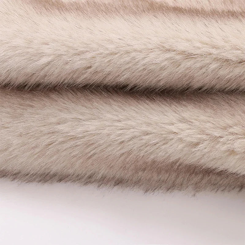 Gardient Luxury Faux Fur Coat