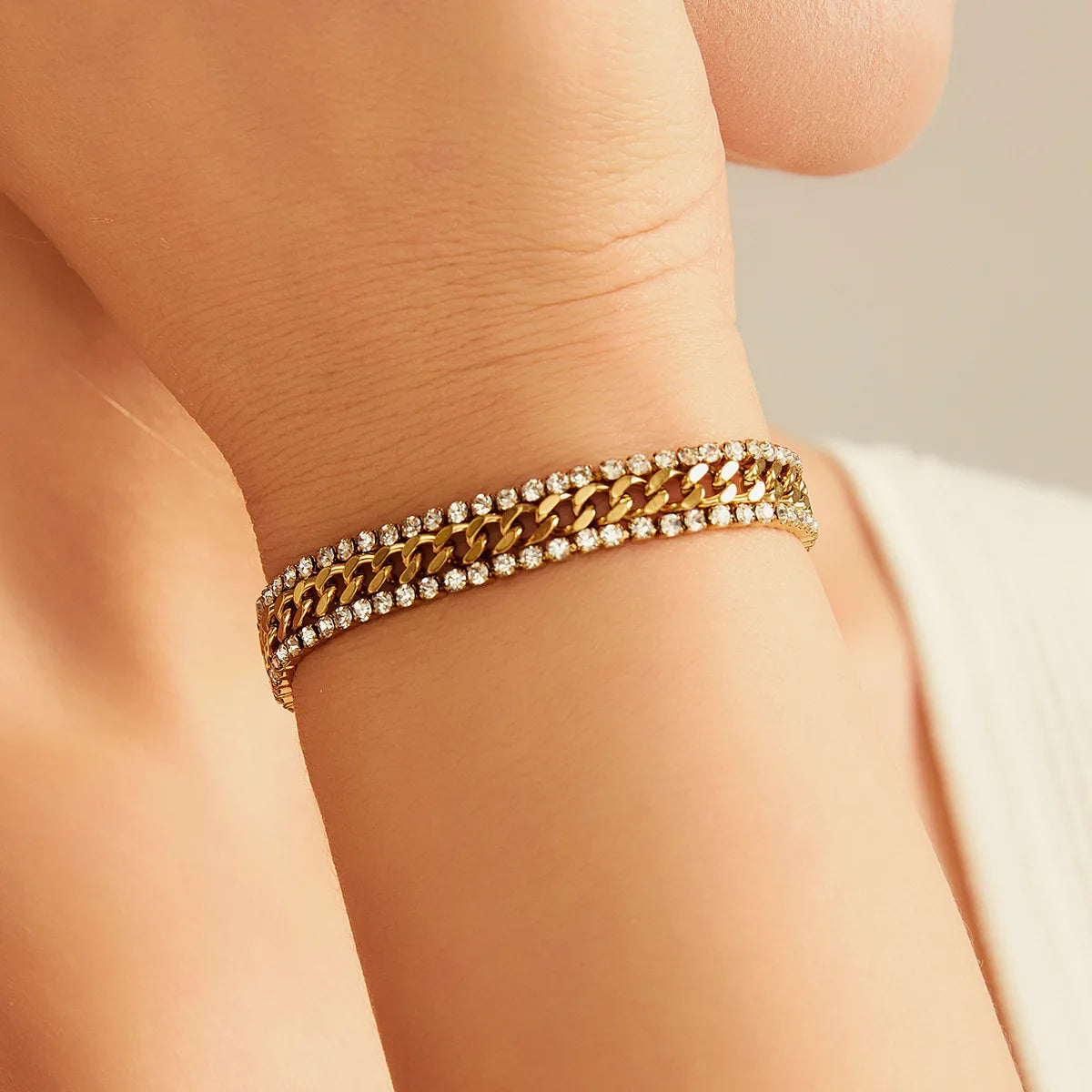 18K Gold Plated Bracelet with Cubic Zirconia
