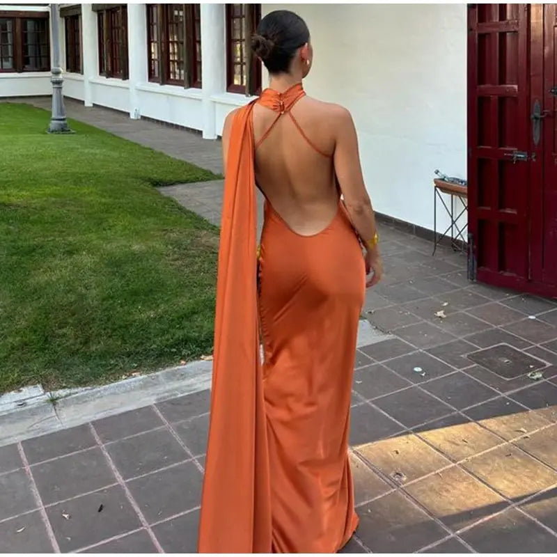 Elegant long female dress