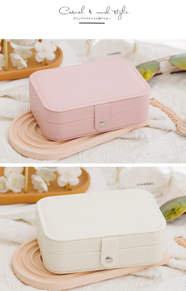 Faux Leather Travel Jewelry Case