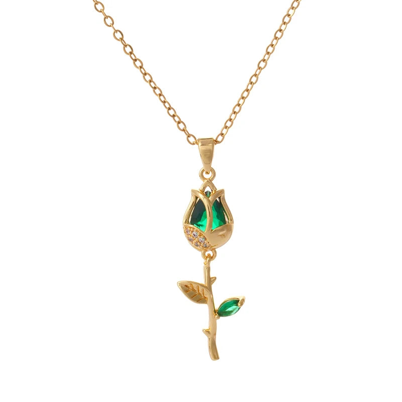Tulip and Strawberry Pendant Necklace