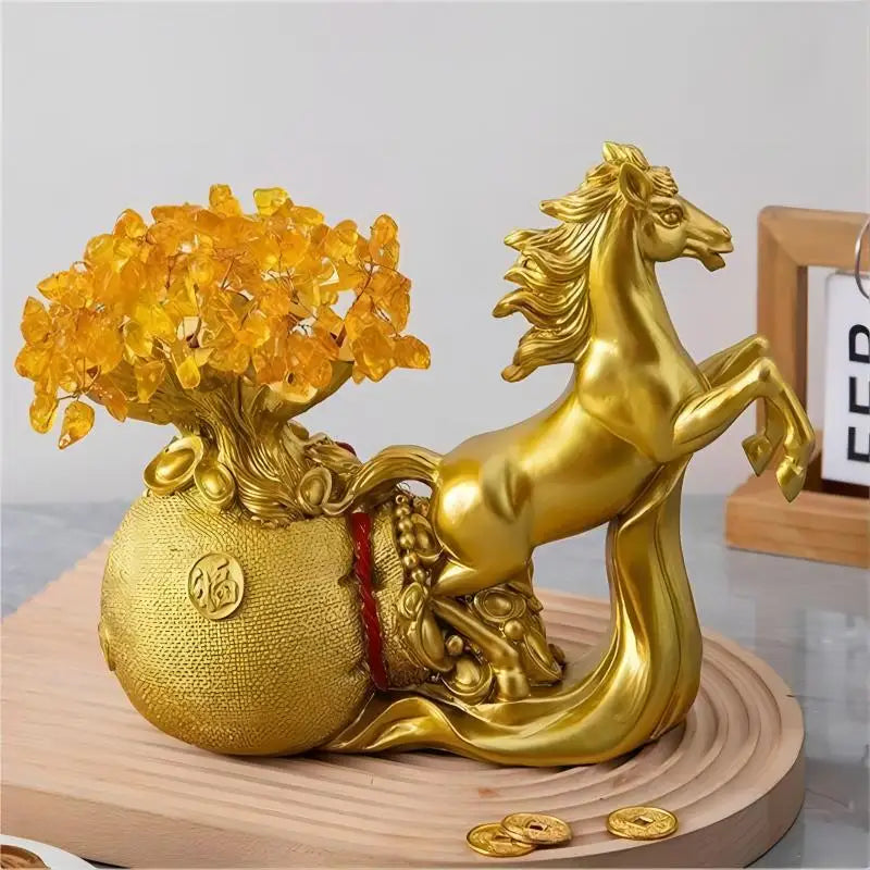 Elegant resin horse statue for home and office decoration