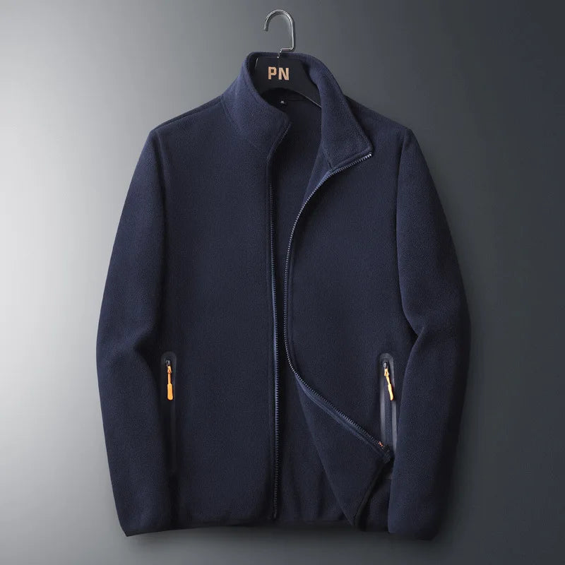 Plus Size Fashion Jacket with Zipper Pockets