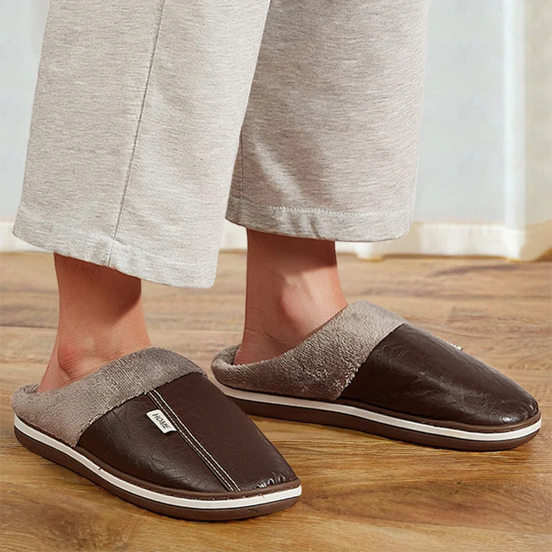 Warm slippers with non-slip TPR rubber sole
