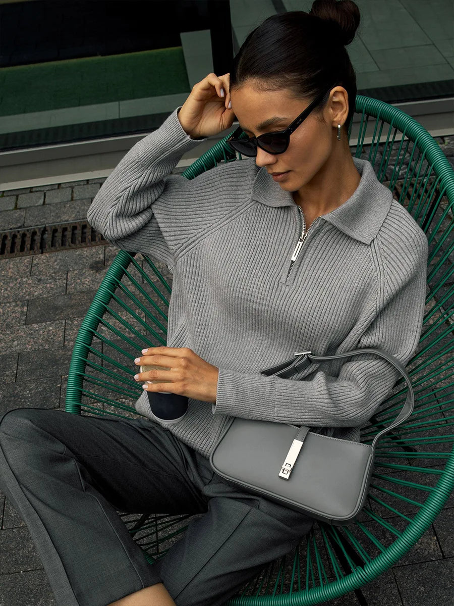 Casual Polo Neck Sweater