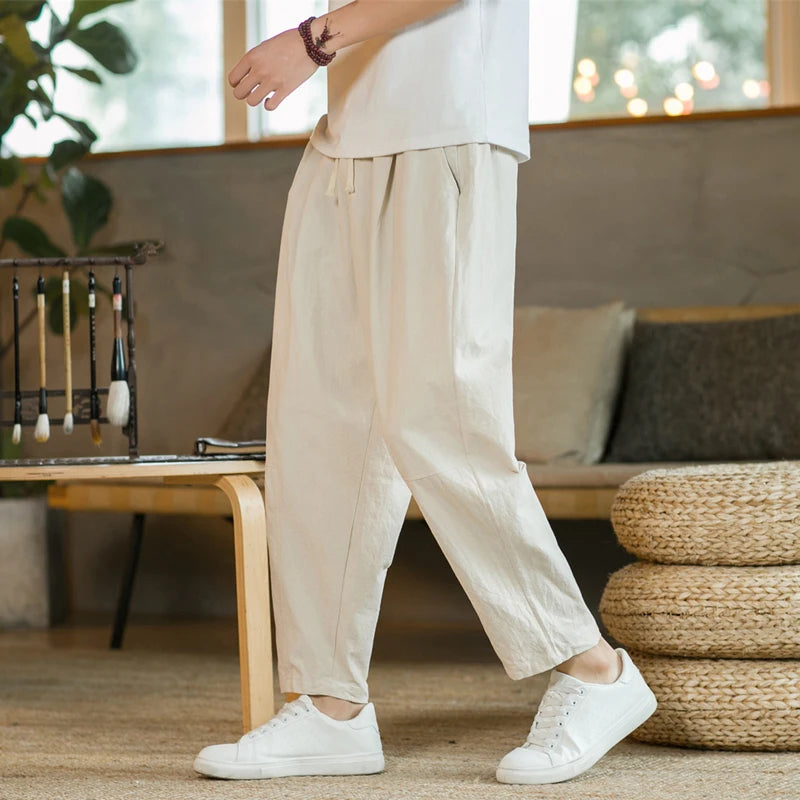Men's Casual Cotton and Linen Pants