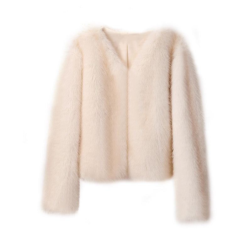 Gardient Luxury Faux Fur Coat