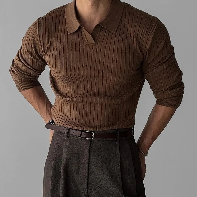 Lightweight, Luxurious, Casual Long Sleeve Polo Shirt