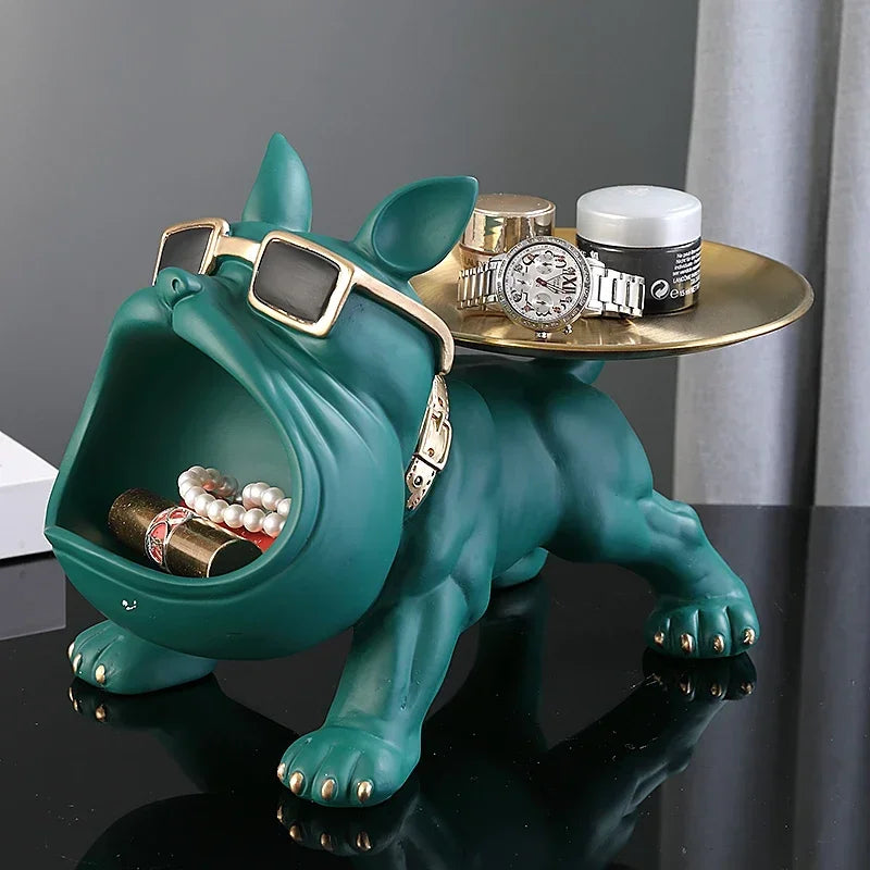 Bulldog style resin sculpture for decoration