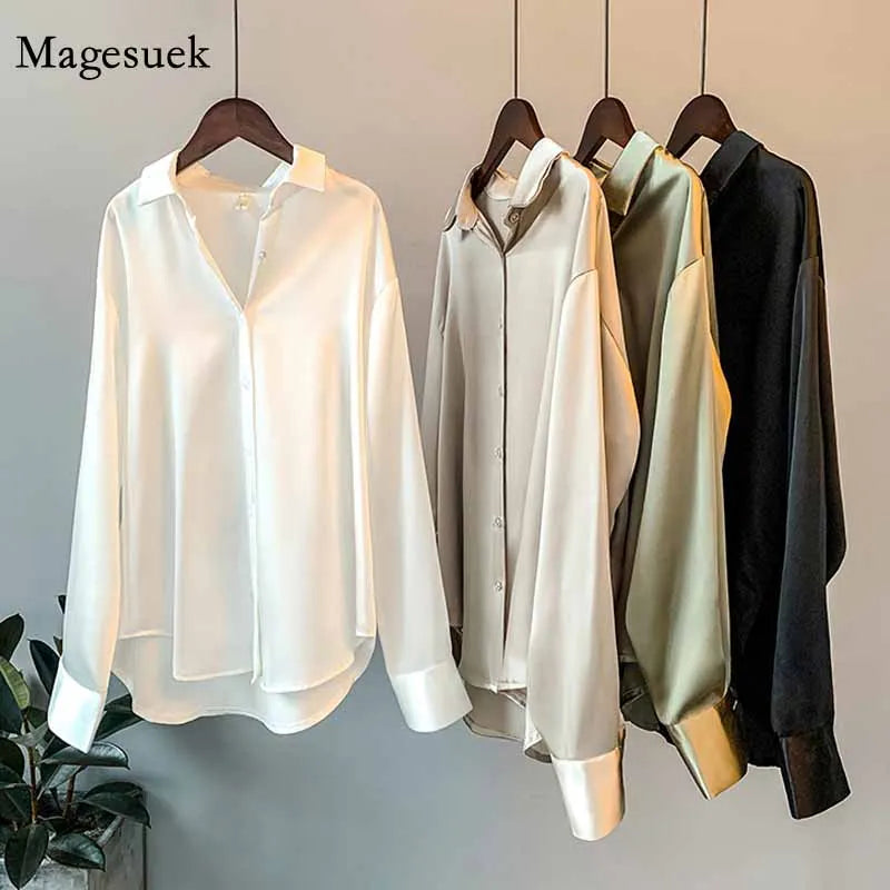 Vintage Satin Button-Down Shirt