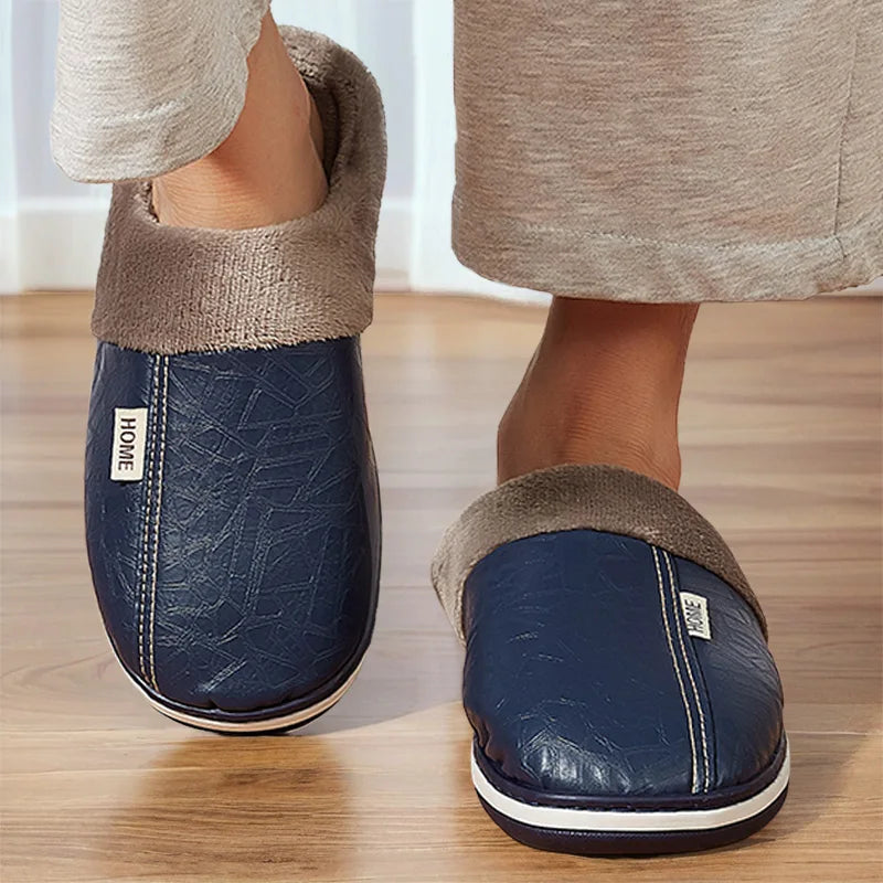 Warm slippers with non-slip TPR rubber sole