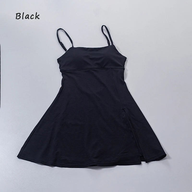 Women's Sporty Dress with Tennis Skirt and U-Style Back