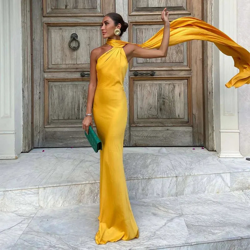Elegant long female dress