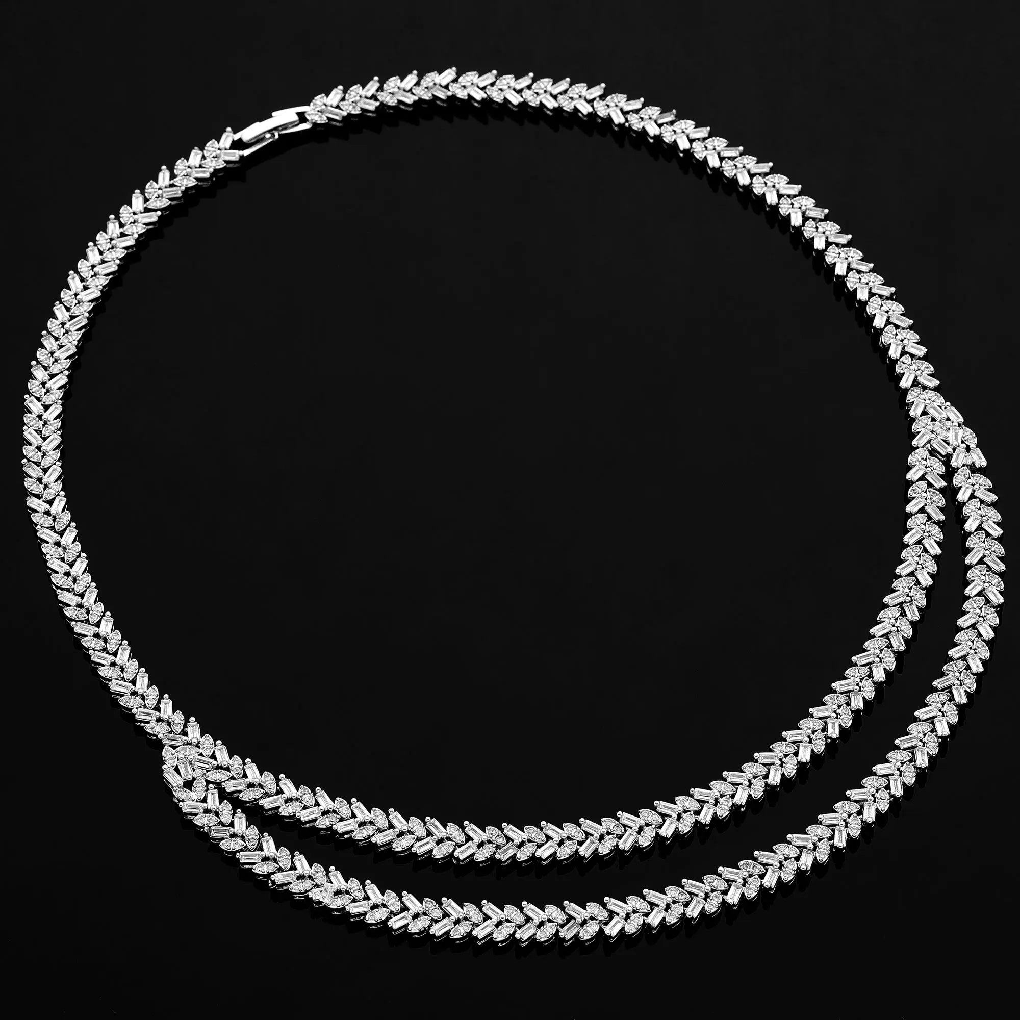 Luxury Bridal Jewelry 4 Pieces Cubic Zirconia Gold Plated