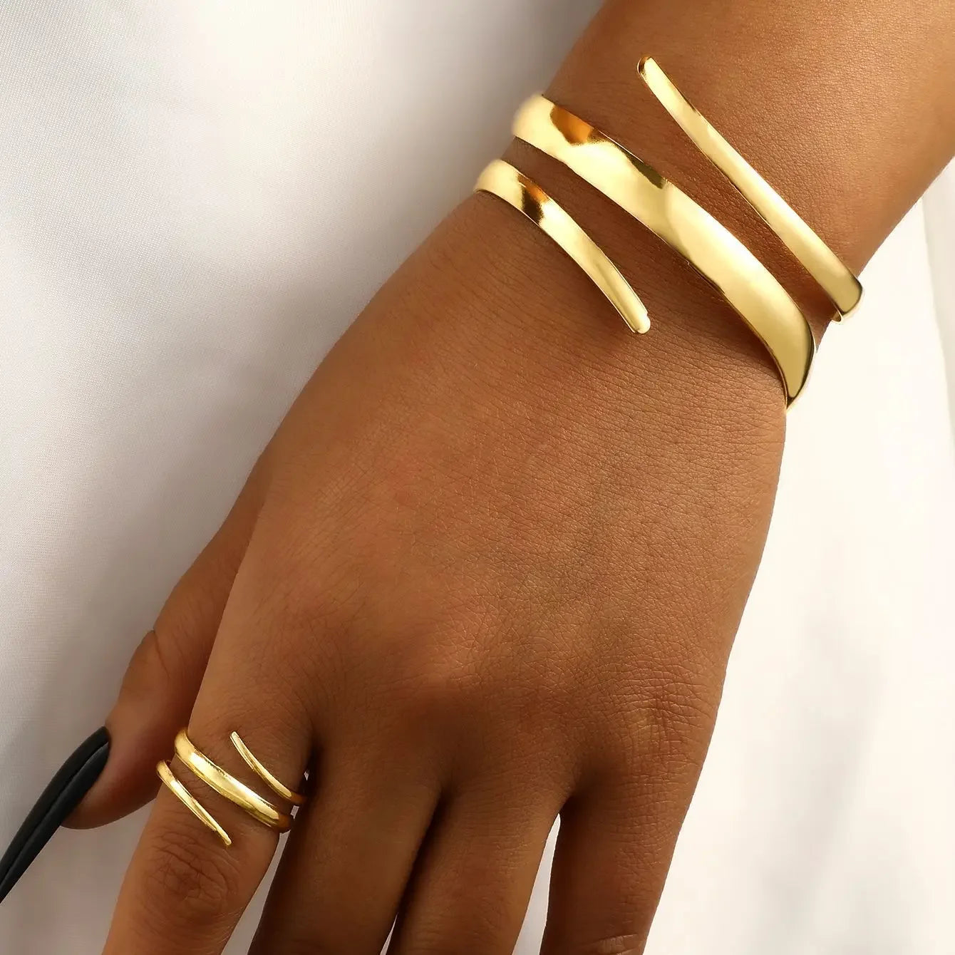 Stainless Steel Bracelet Set with Water Drop