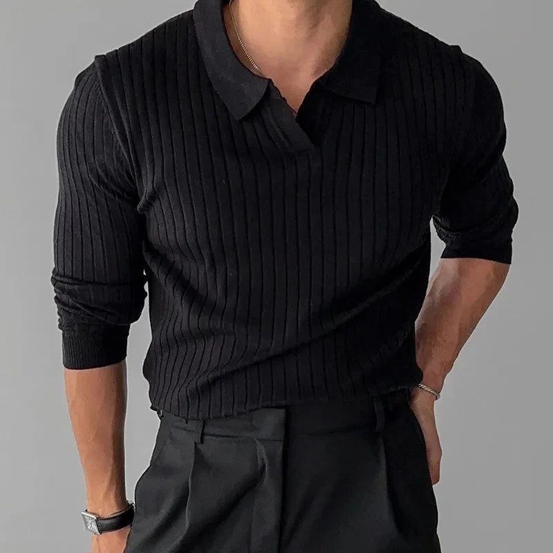 Lightweight, Luxurious, Casual Long Sleeve Polo Shirt