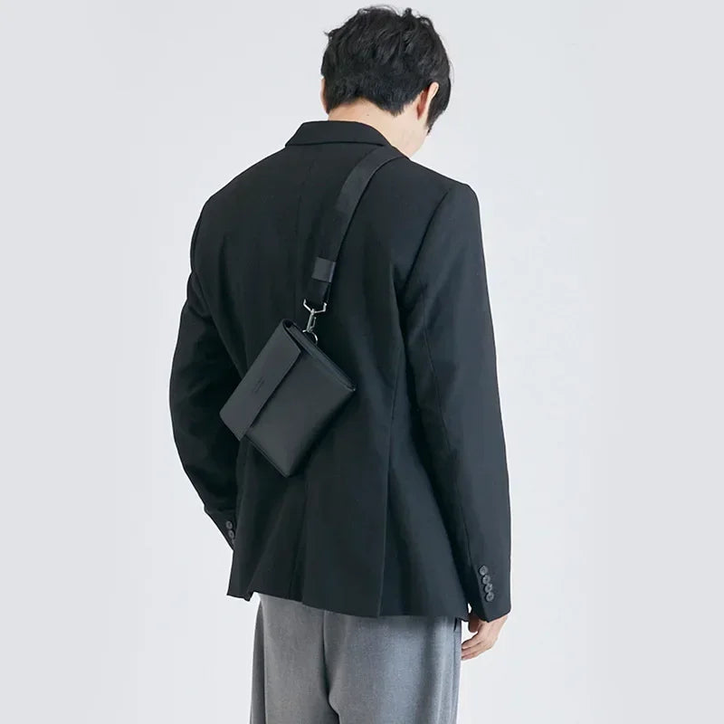 Korean style crossbody bag in durable leather