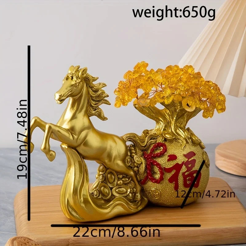 Elegant resin horse statue for home and office decoration