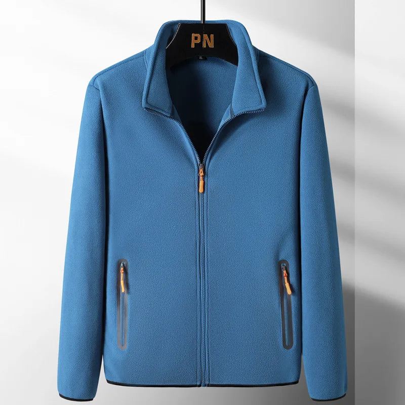Plus Size Fashion Jacket with Zipper Pockets