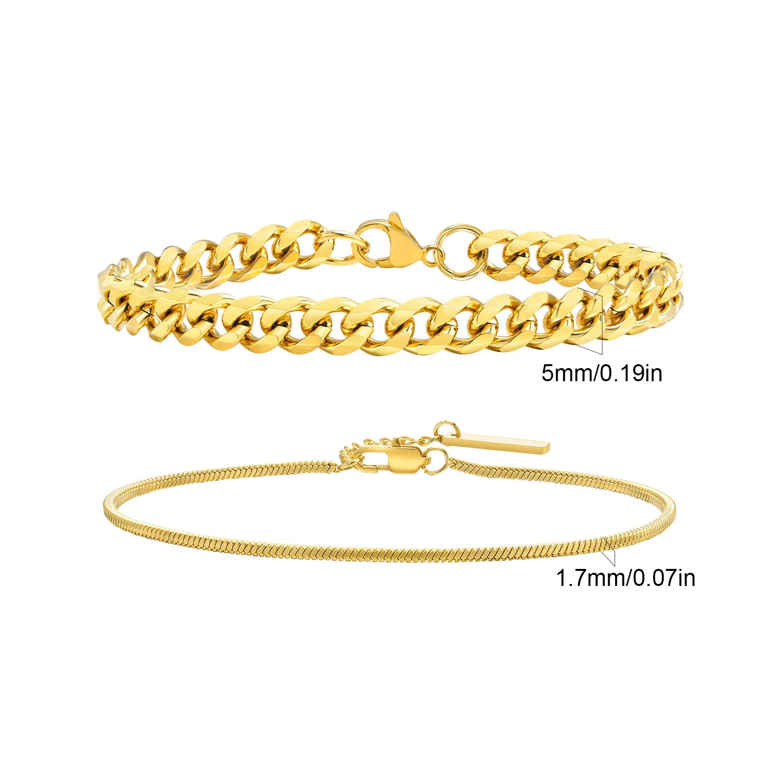 Set of 2 Stainless Steel Bracelets