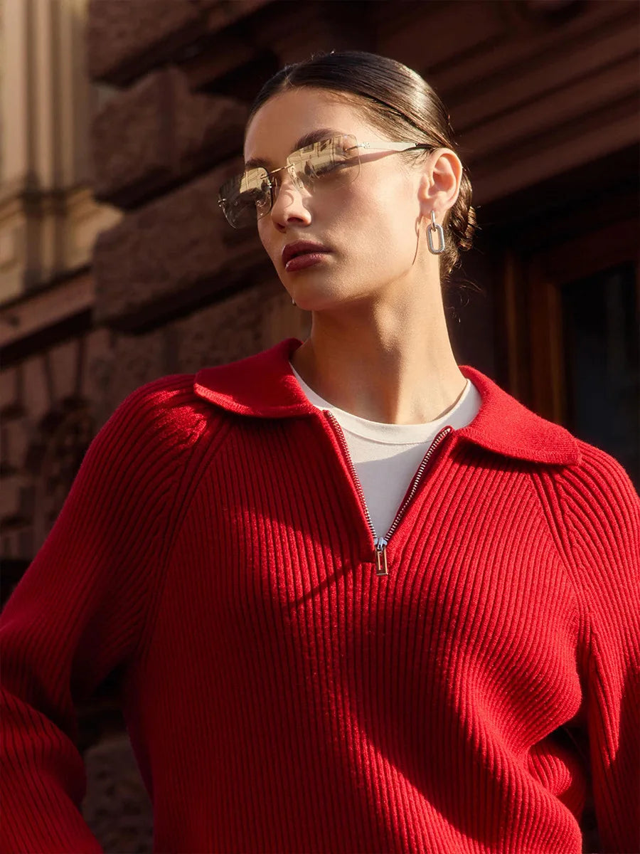 Casual Polo Neck Sweater