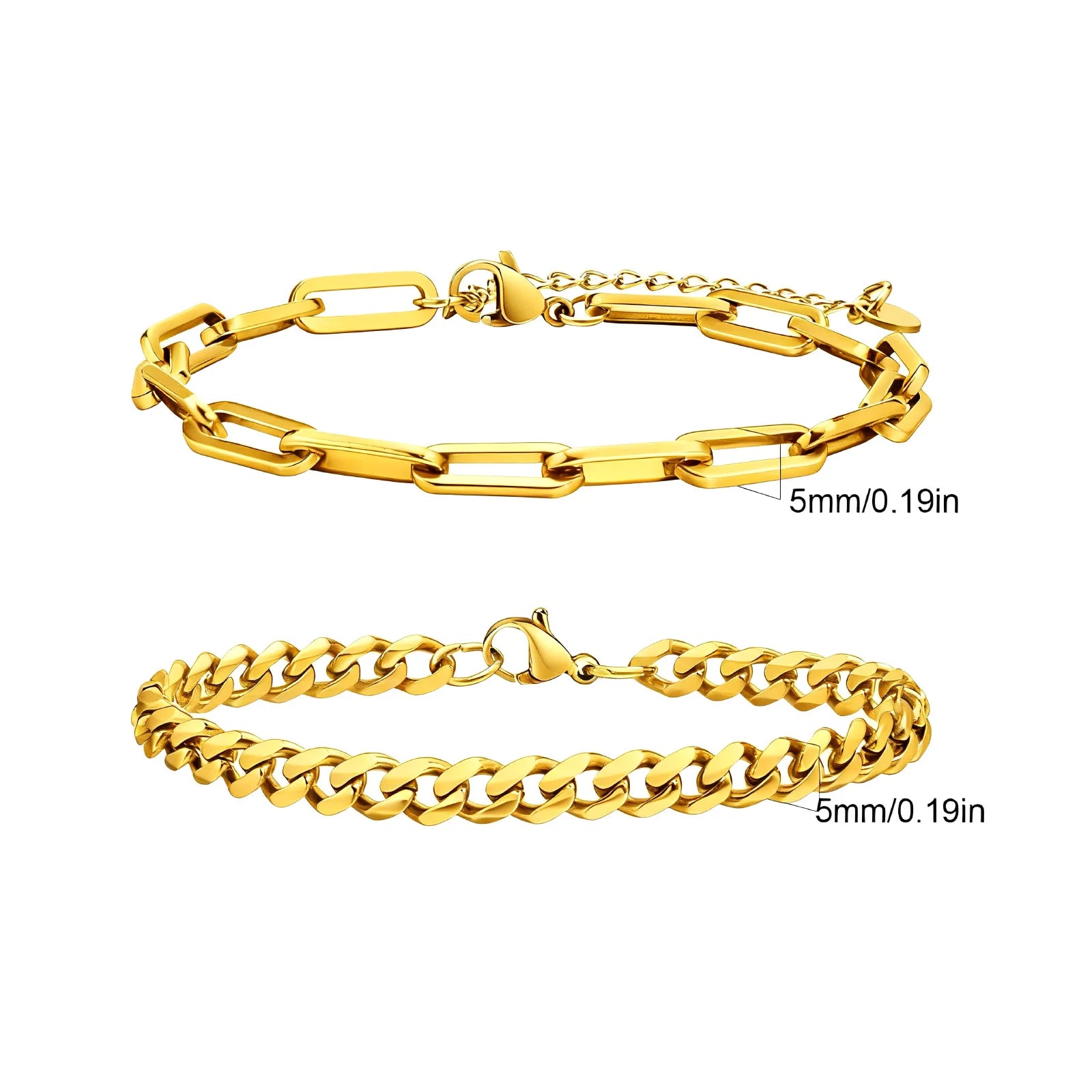 Set of 2 Stainless Steel Bracelets