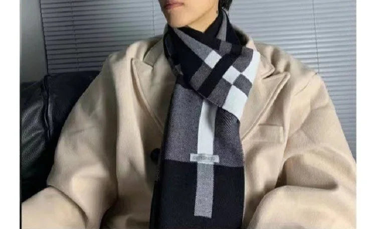 Winter Scarf in Cashmere Patchwork and Premium Knit