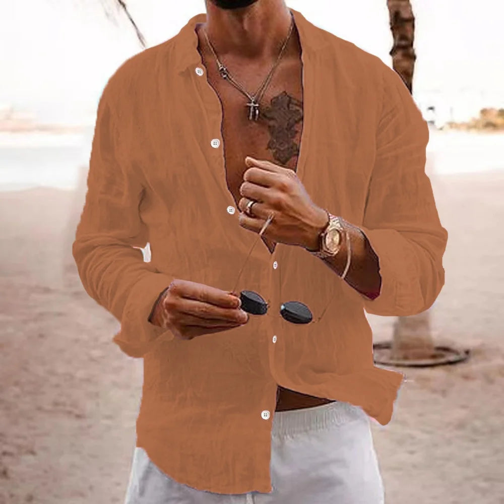 Loose and Comfortable Cotton and Linen Shirt