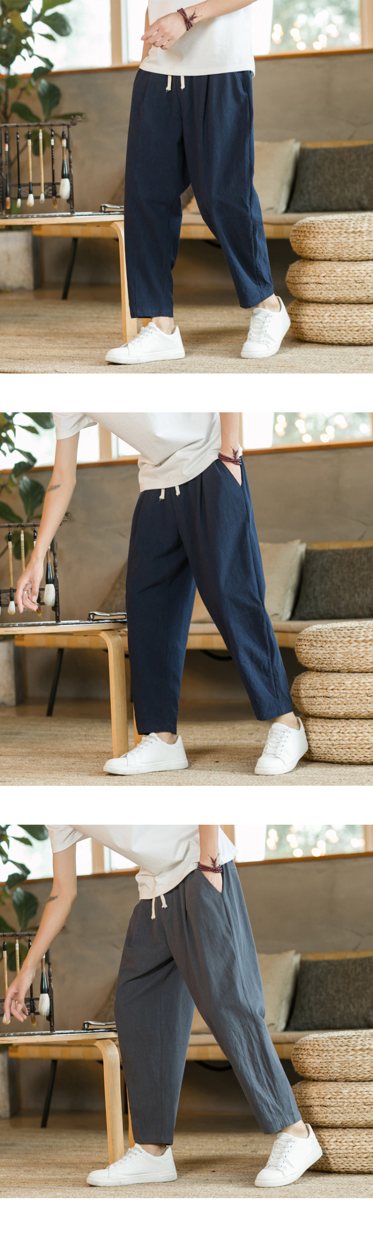 Men's Casual Cotton and Linen Pants