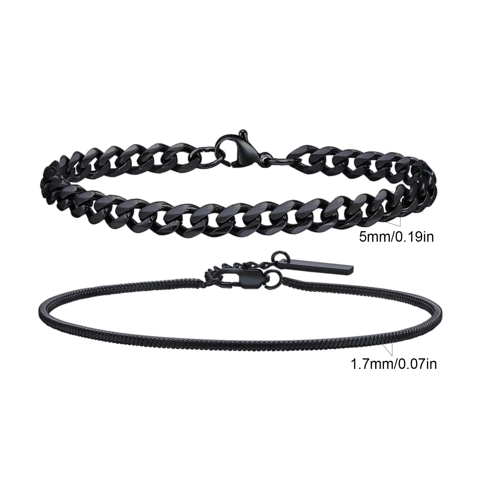 Set of 2 Stainless Steel Bracelets