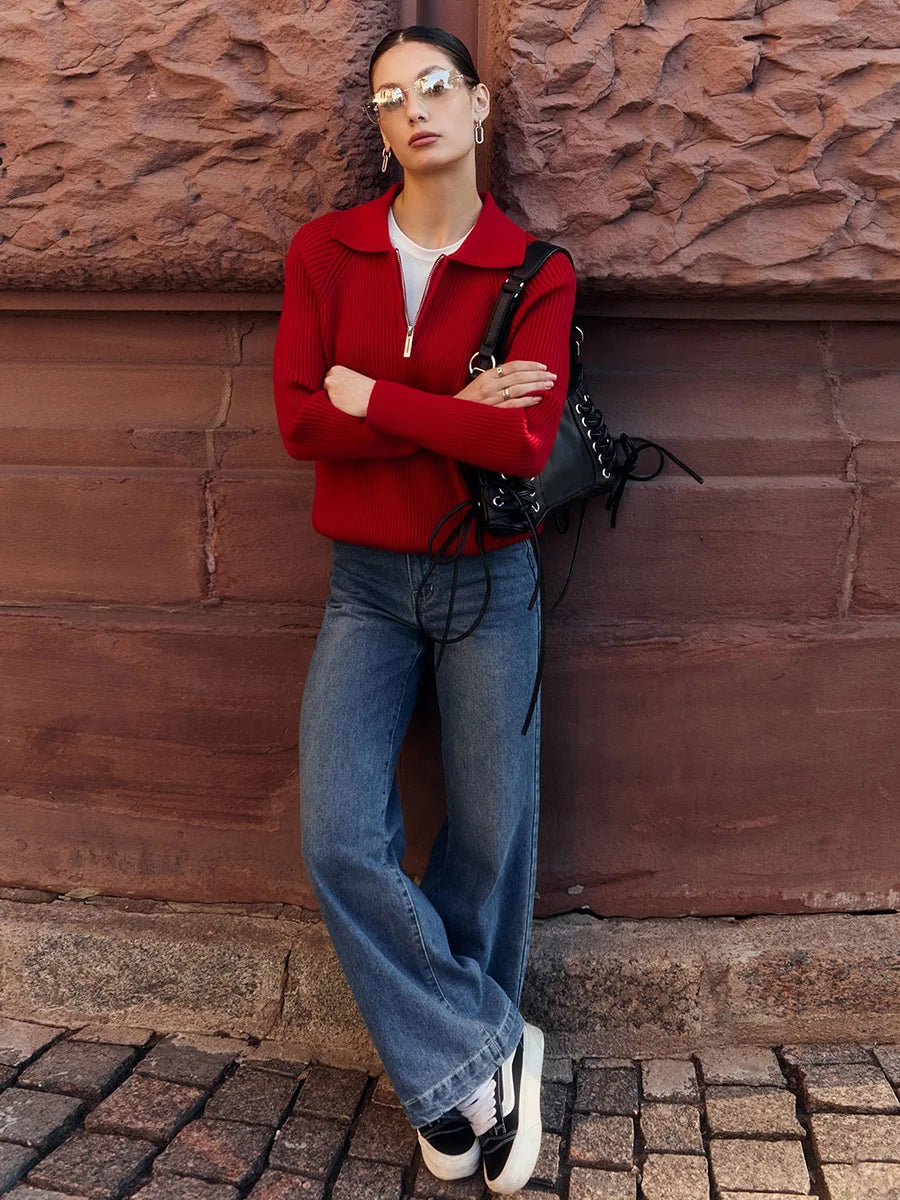 Casual Polo Neck Sweater