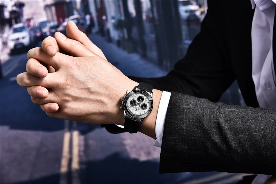 Luxury Retro Chronograph Watch with Sapphire