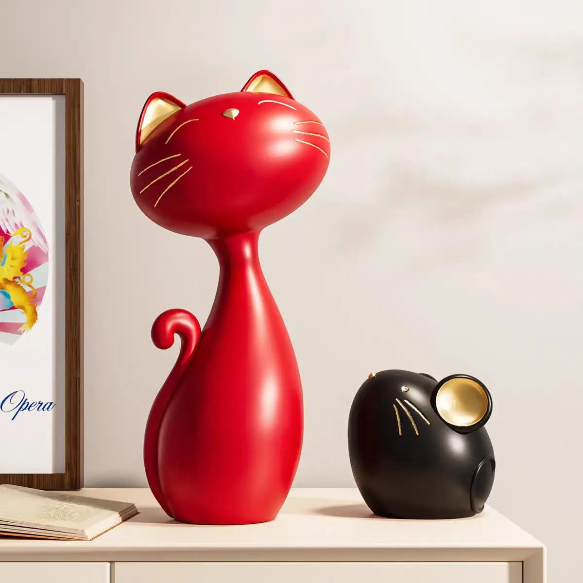 Creative Cat and Mouse Ornament Set