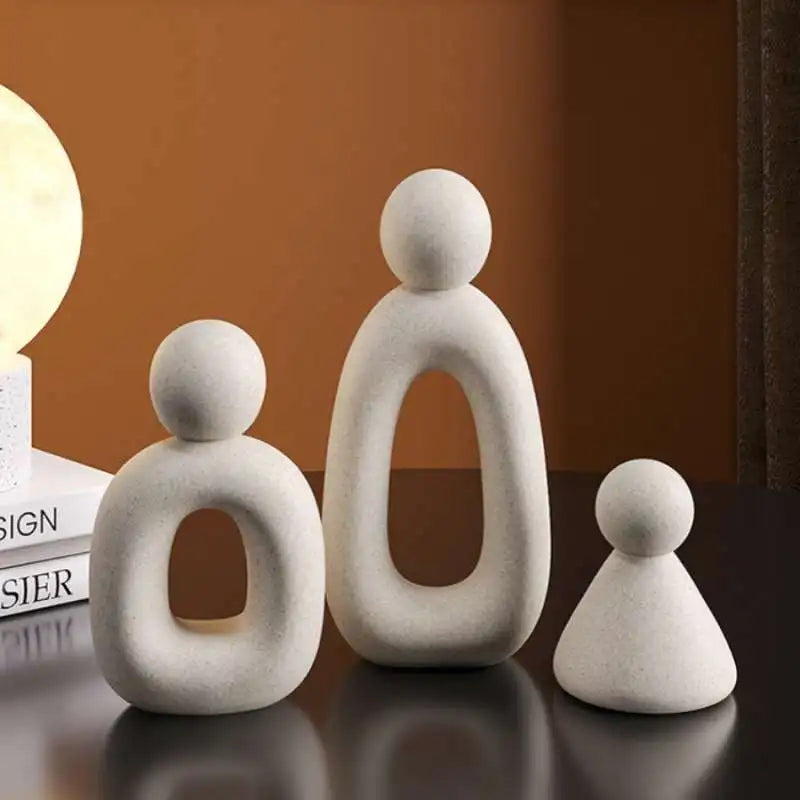 Modern style decorative hollow family sculpture for decoration