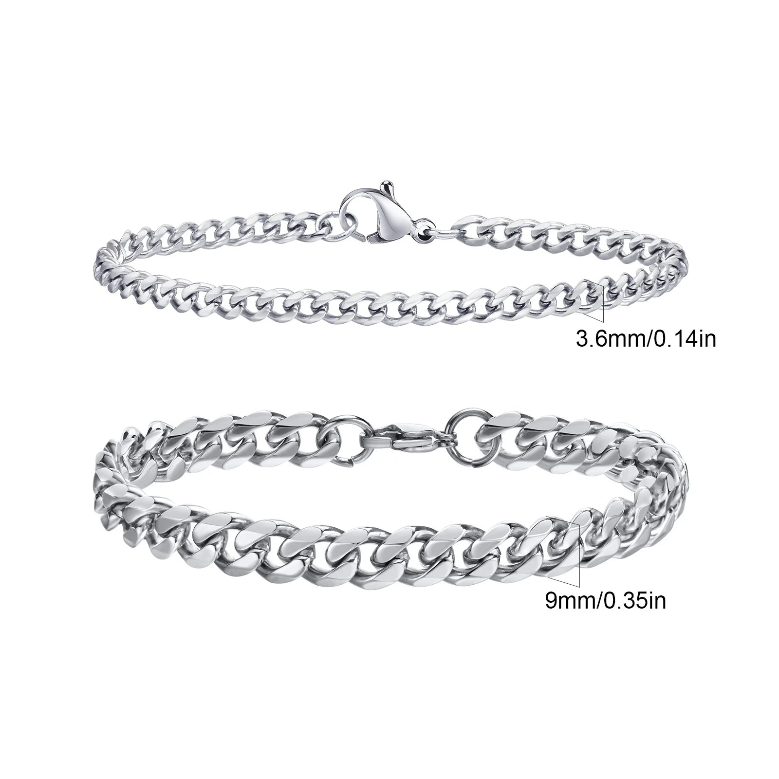 Set of 2 Stainless Steel Bracelets