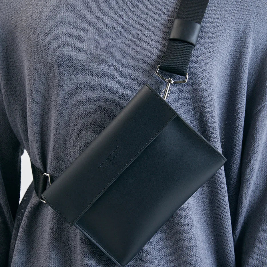 Korean style crossbody bag in durable leather