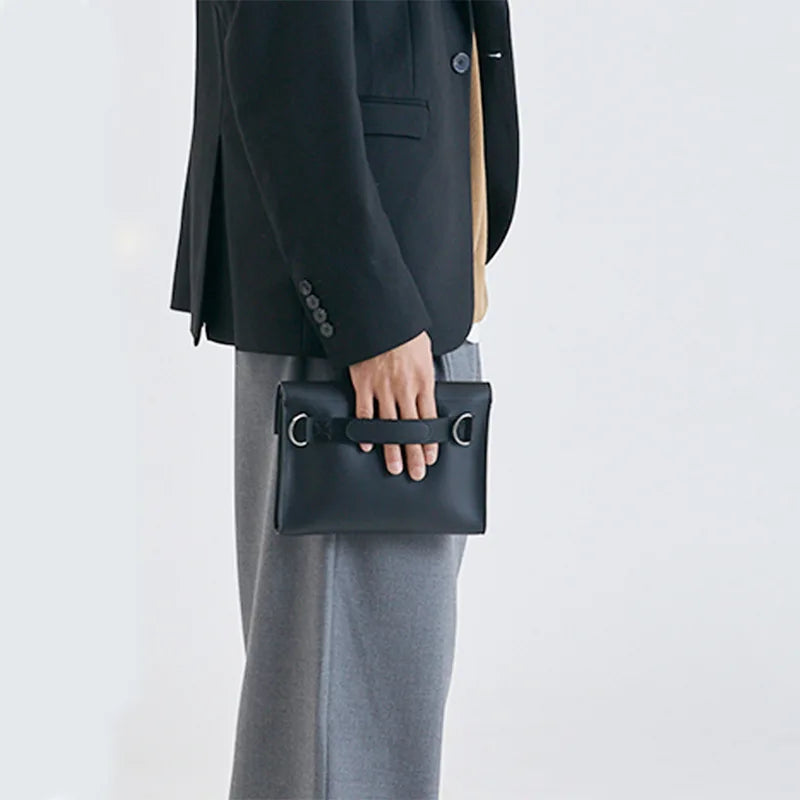 Korean style crossbody bag in durable leather
