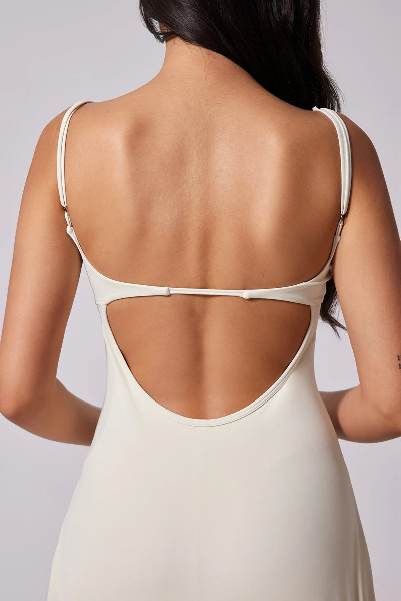 Women's Sporty Dress with Tennis Skirt and U-Style Back