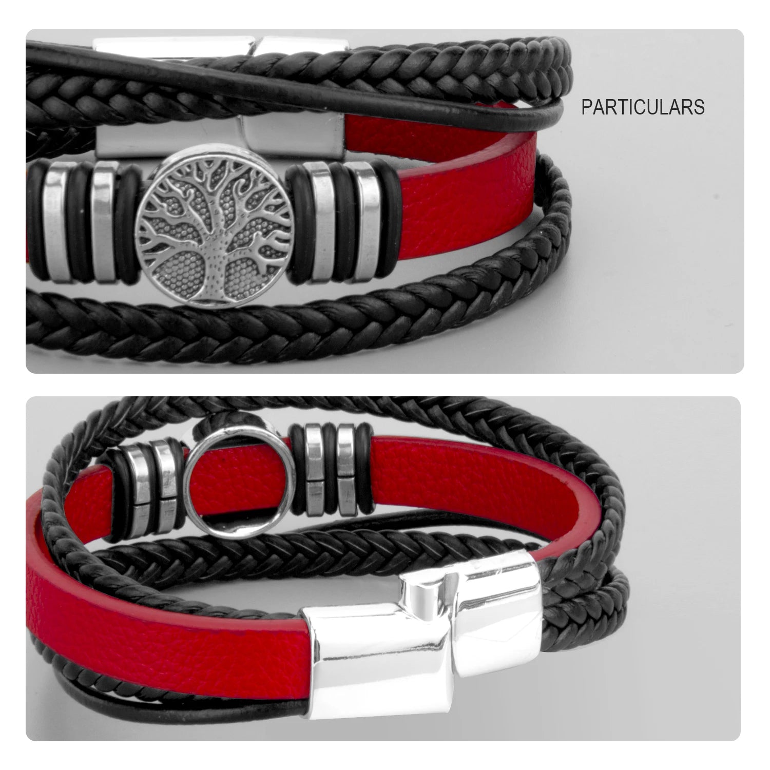Braided leather bracelets in 3 colors