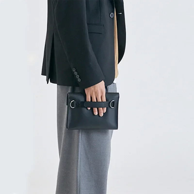 Korean style crossbody bag in durable leather