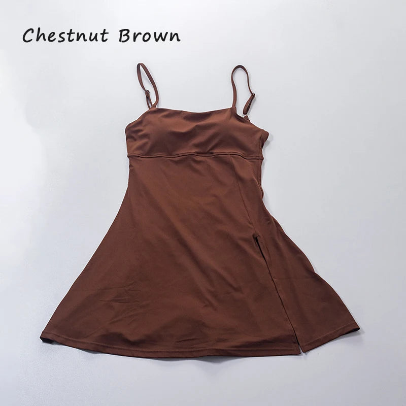 Women's Sporty Dress with Tennis Skirt and U-Style Back