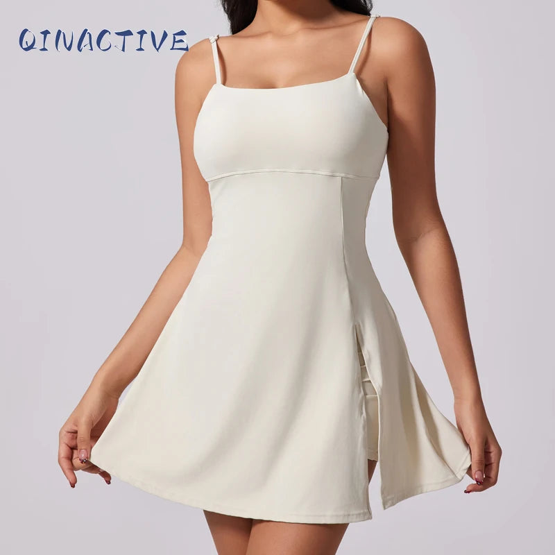Women's Sporty Dress with Tennis Skirt and U-Style Back