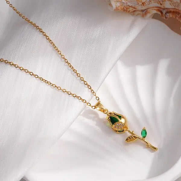 Tulip and Strawberry Pendant Necklace