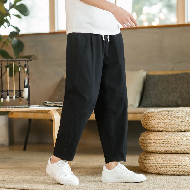 Men's Casual Cotton and Linen Pants