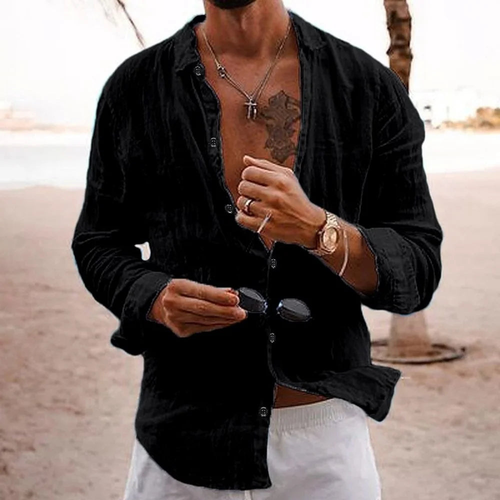 Loose and Comfortable Cotton and Linen Shirt