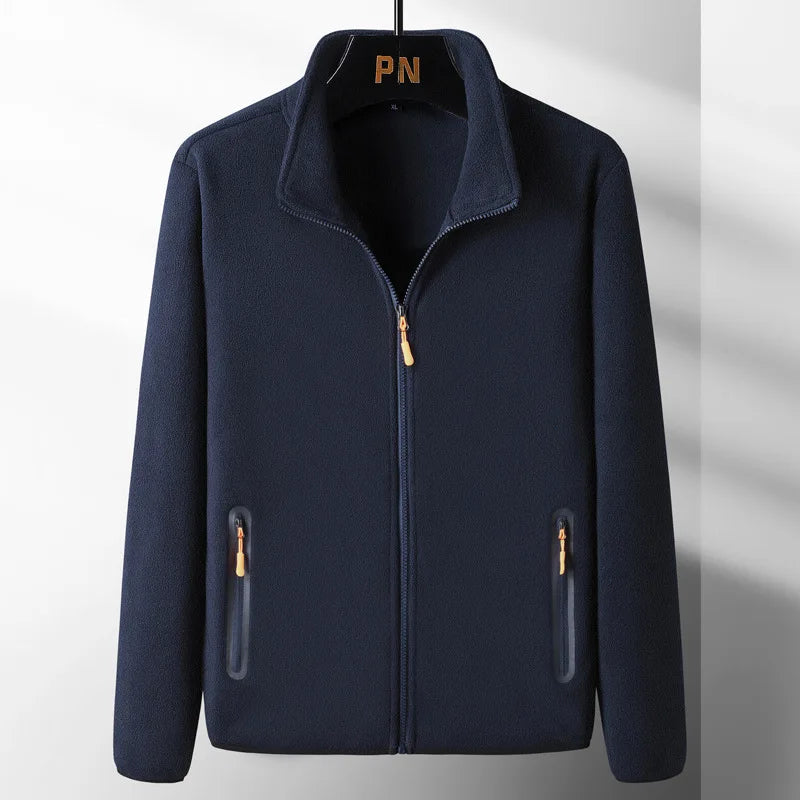 Plus Size Fashion Jacket with Zipper Pockets