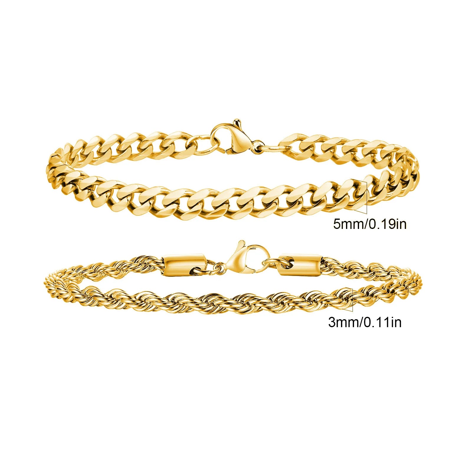 Set of 2 Stainless Steel Bracelets