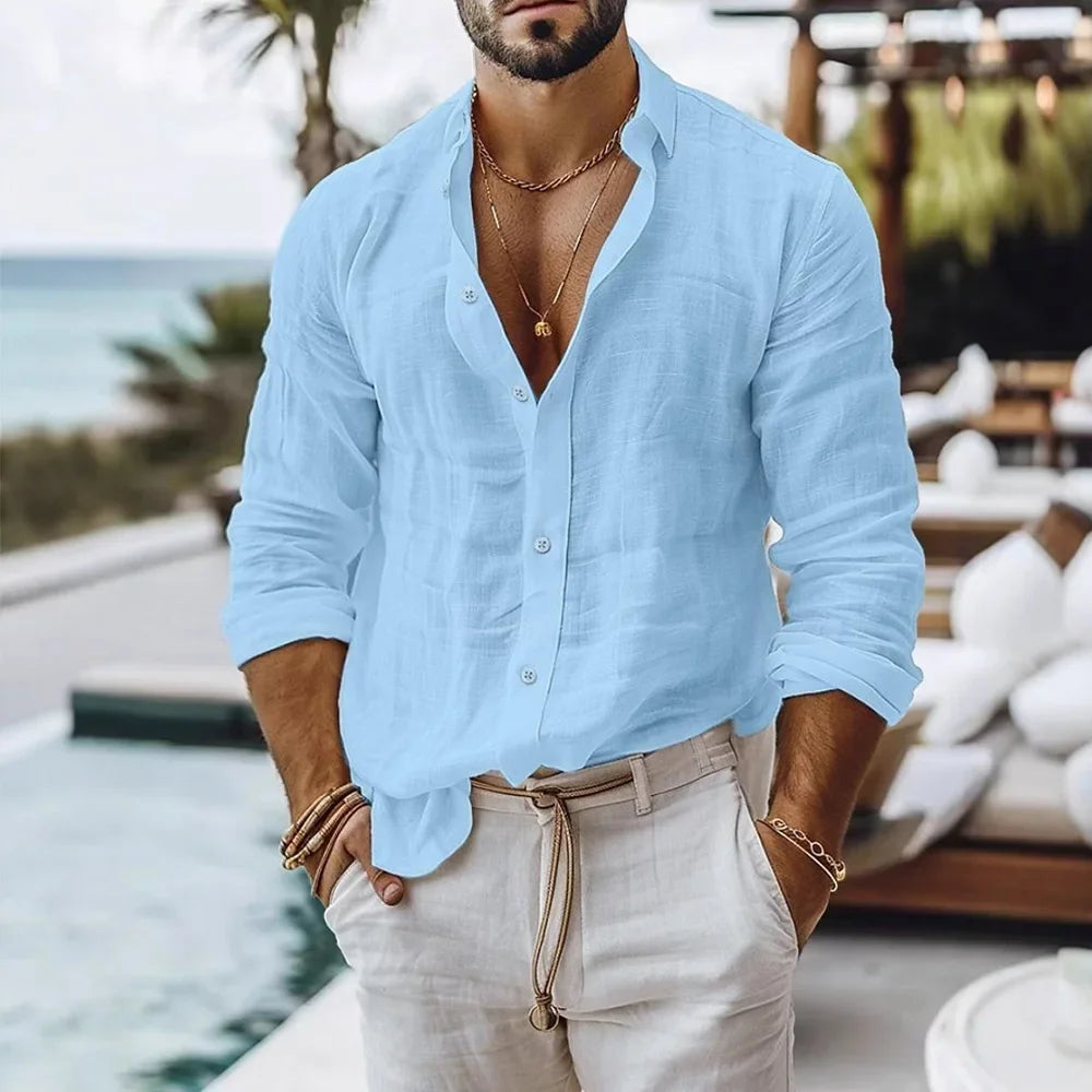 Men's Cotton and Linen Shirt